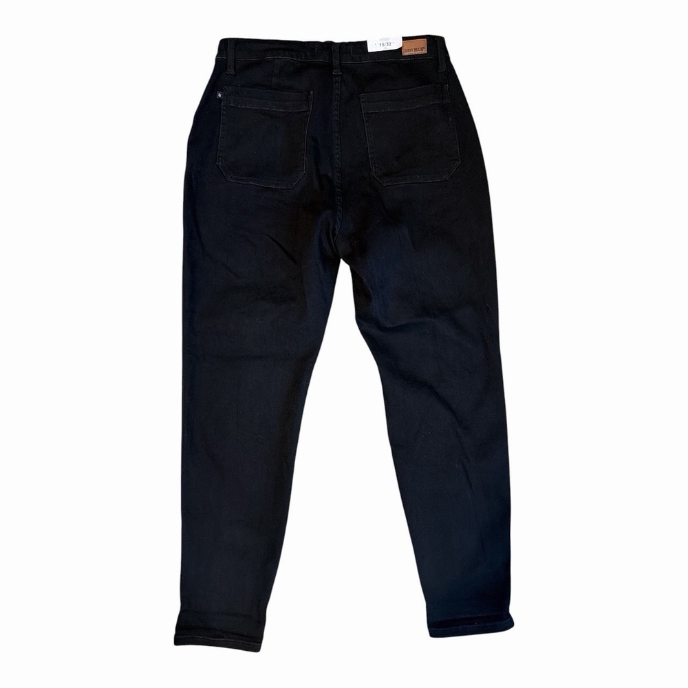 Judy Blue Black High Rise Jogger Pants Drawstring Stretch Denim Size 15 - Picture 3 of 5